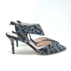 NICHOLAS KIRKWOOD Leopard Print Leather Pointed Toe Ankle Strap Heels
